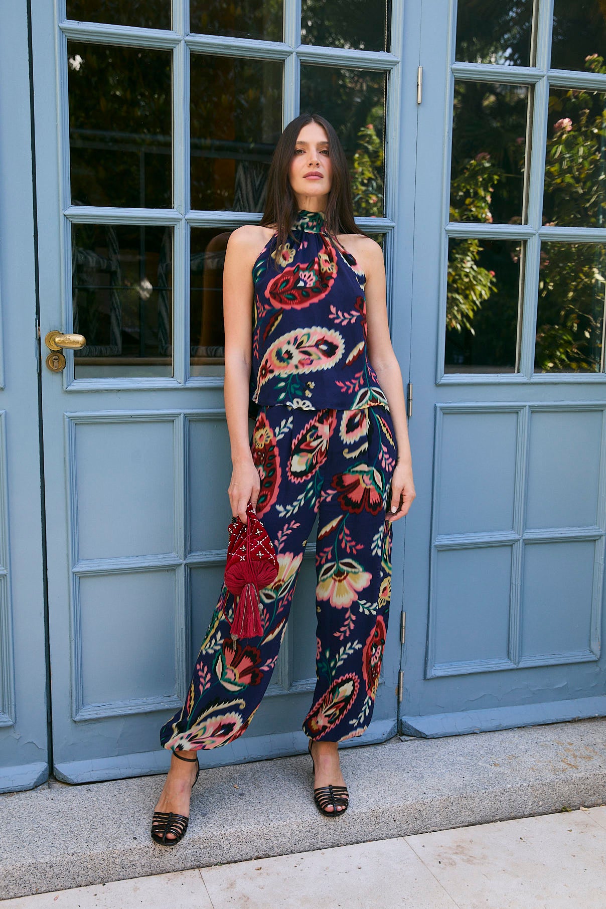LINDA ACUARELA NAVY TROUSERS