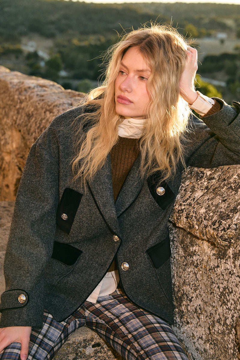 MANTEAU DAKOTA SHETLAND GRIS