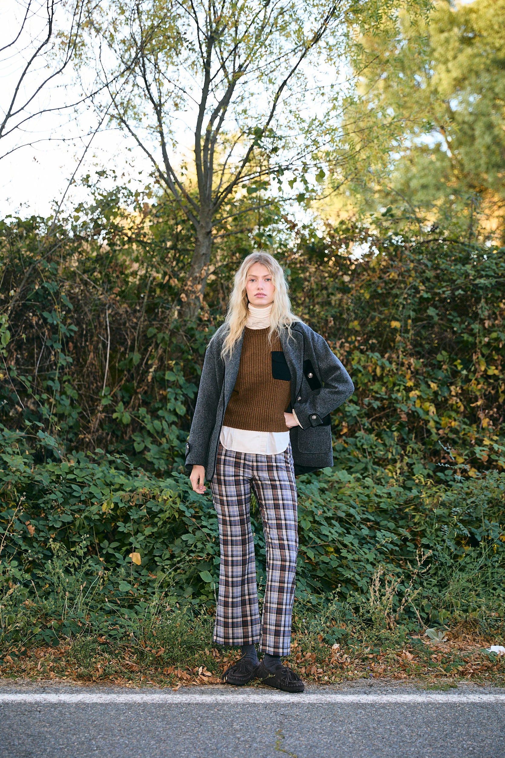 PANTALON SESENTA TARTAN MARRON