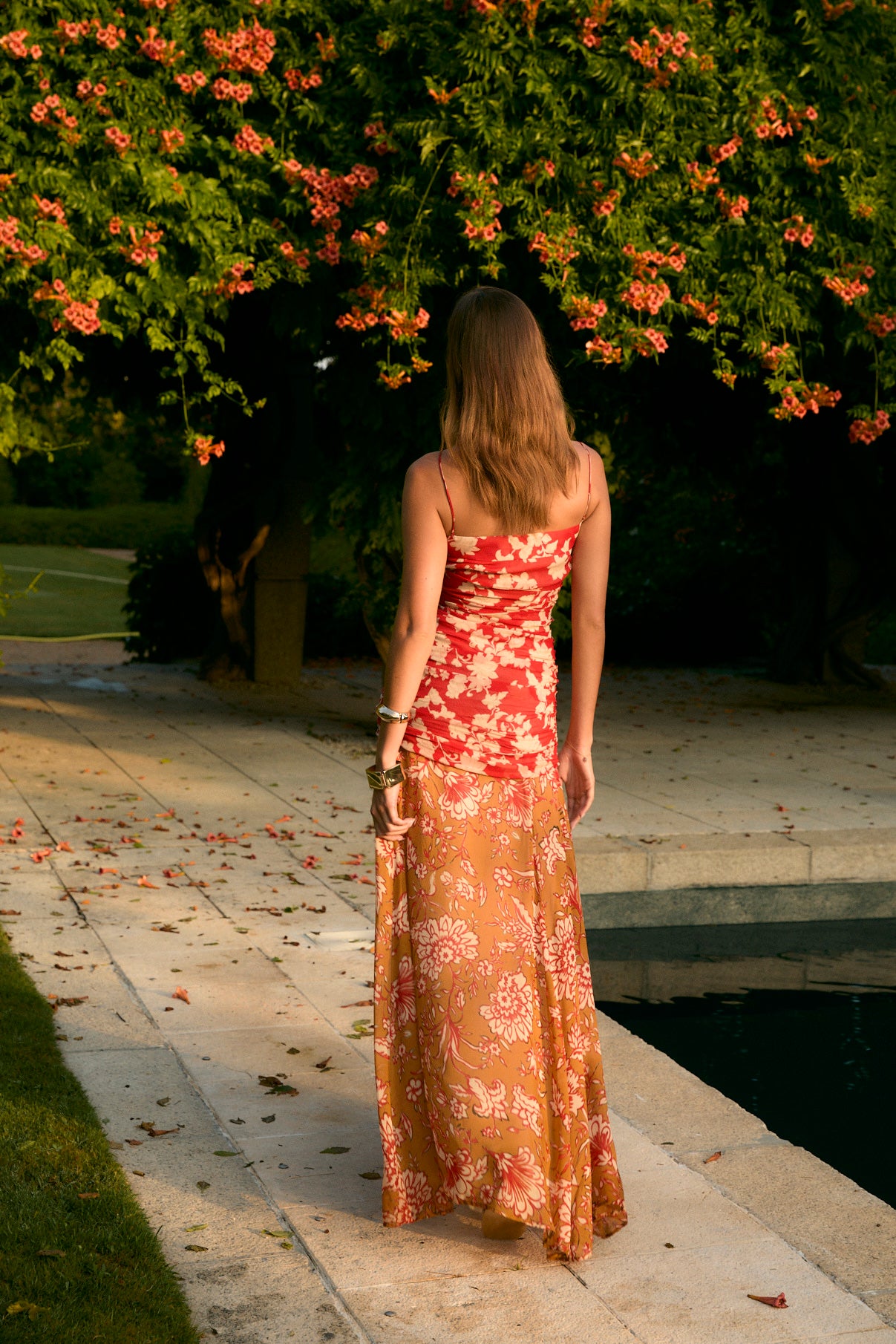 JANE GERANIUM BICOLOUR DRESS