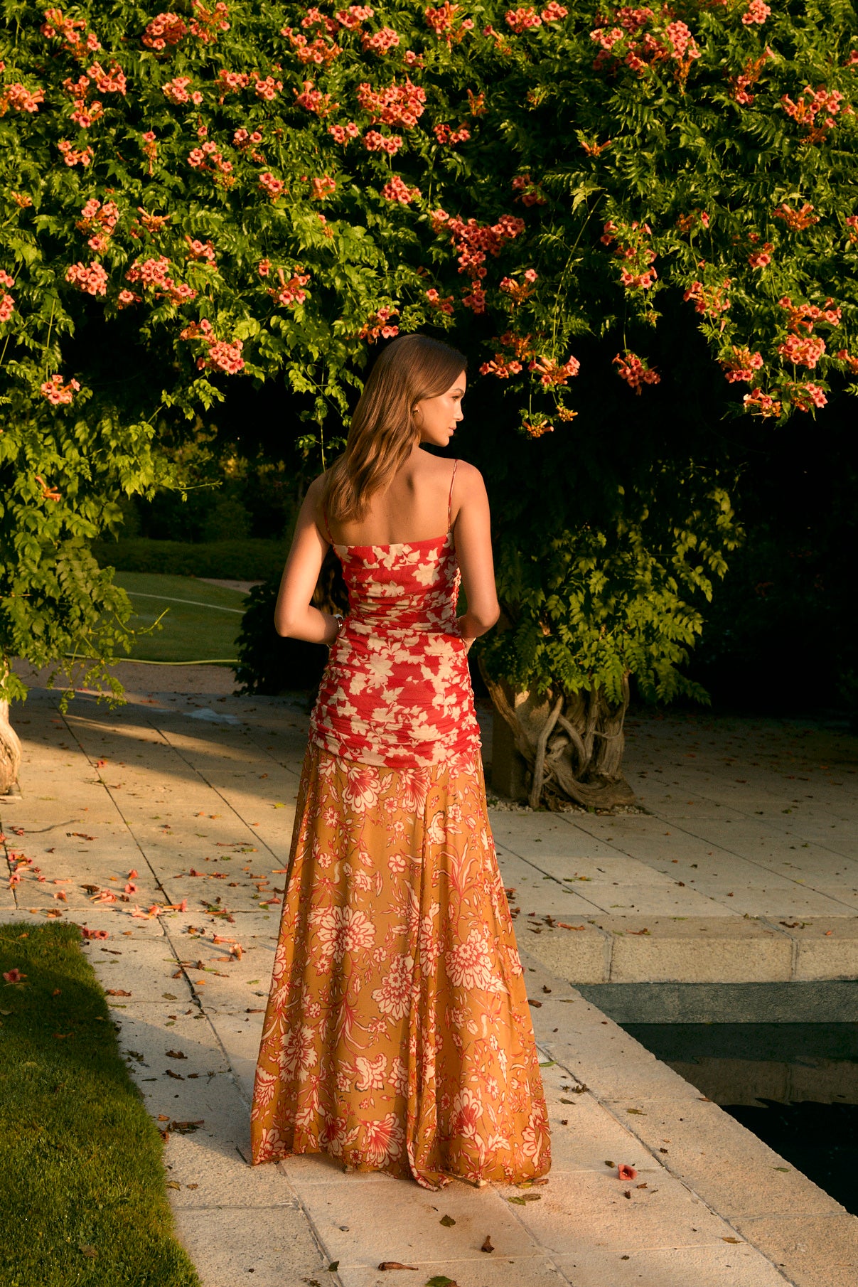 JANE GERANIUM BICOLOUR DRESS