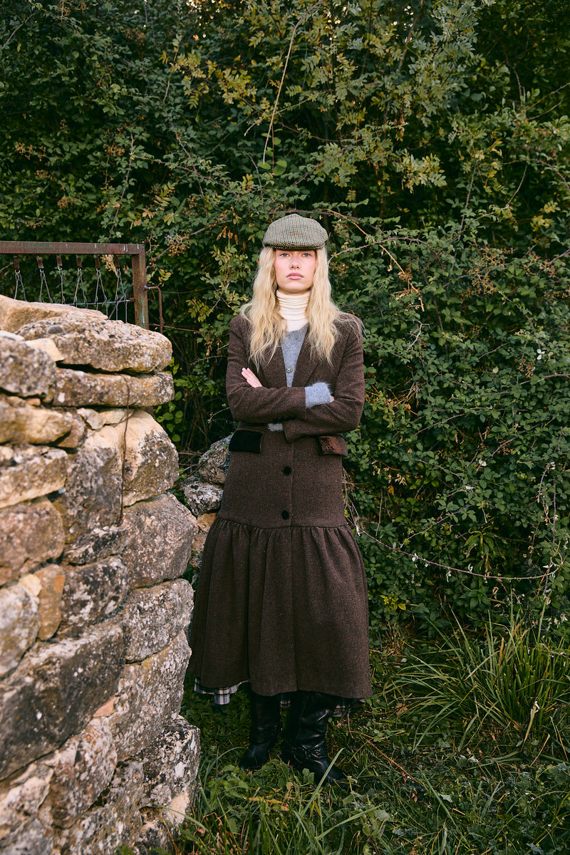 MANTEAU DANDY SHETLAND MARRON