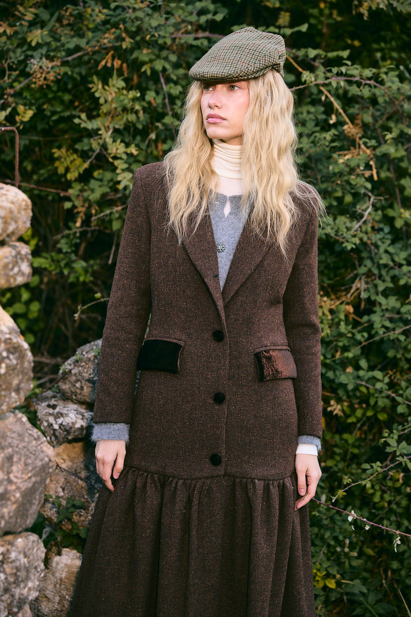 MANTEAU DANDY SHETLAND MARRON