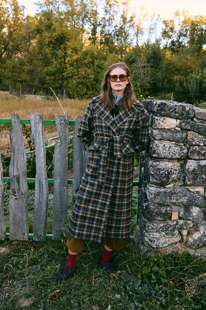 MANTEAU LALAN CARREAUX VIOLET