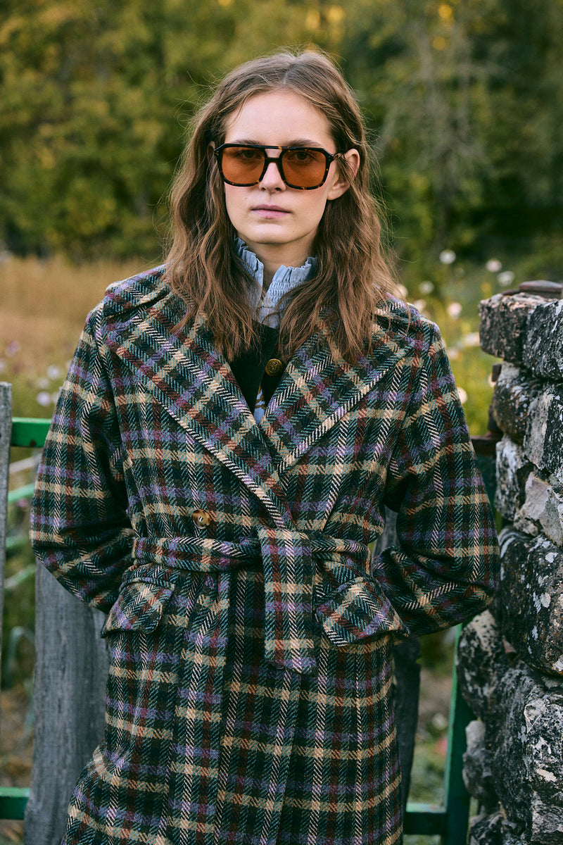 MANTEAU LALAN CARREAUX VIOLET