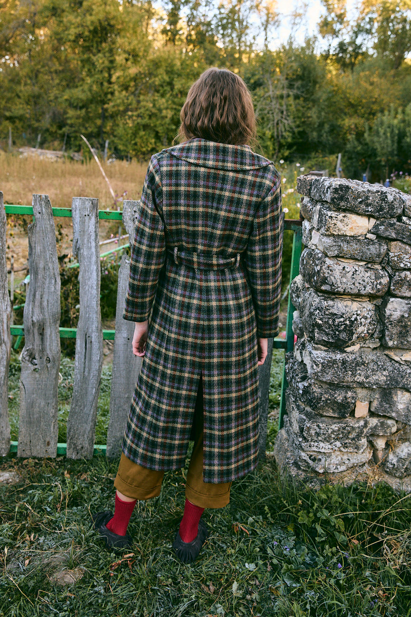 MANTEAU LALAN CARREAUX VIOLET