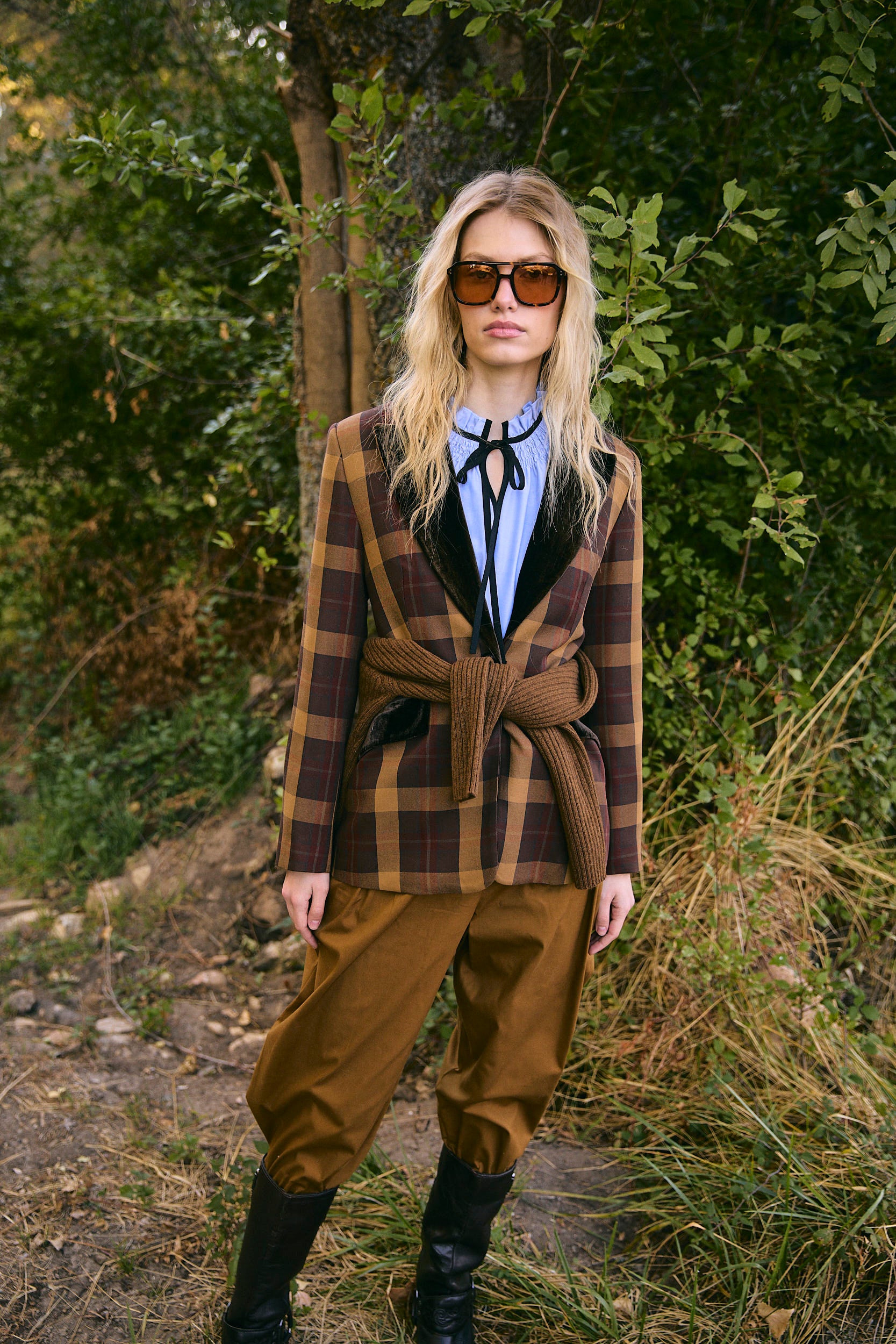 BLAZER ANA MADRAS MARRON