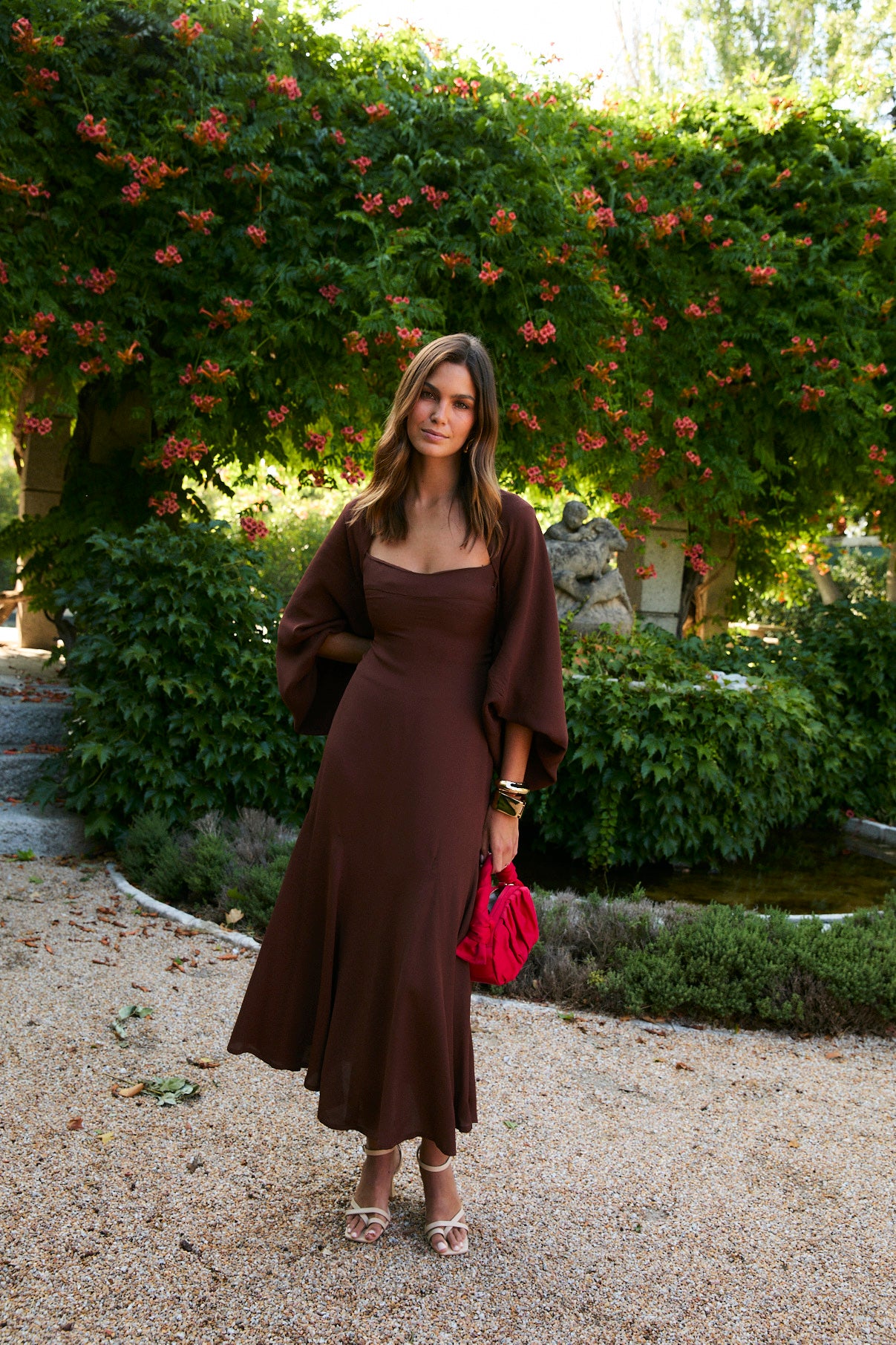 VESTIDO SIRIN CREPE MARRÓN