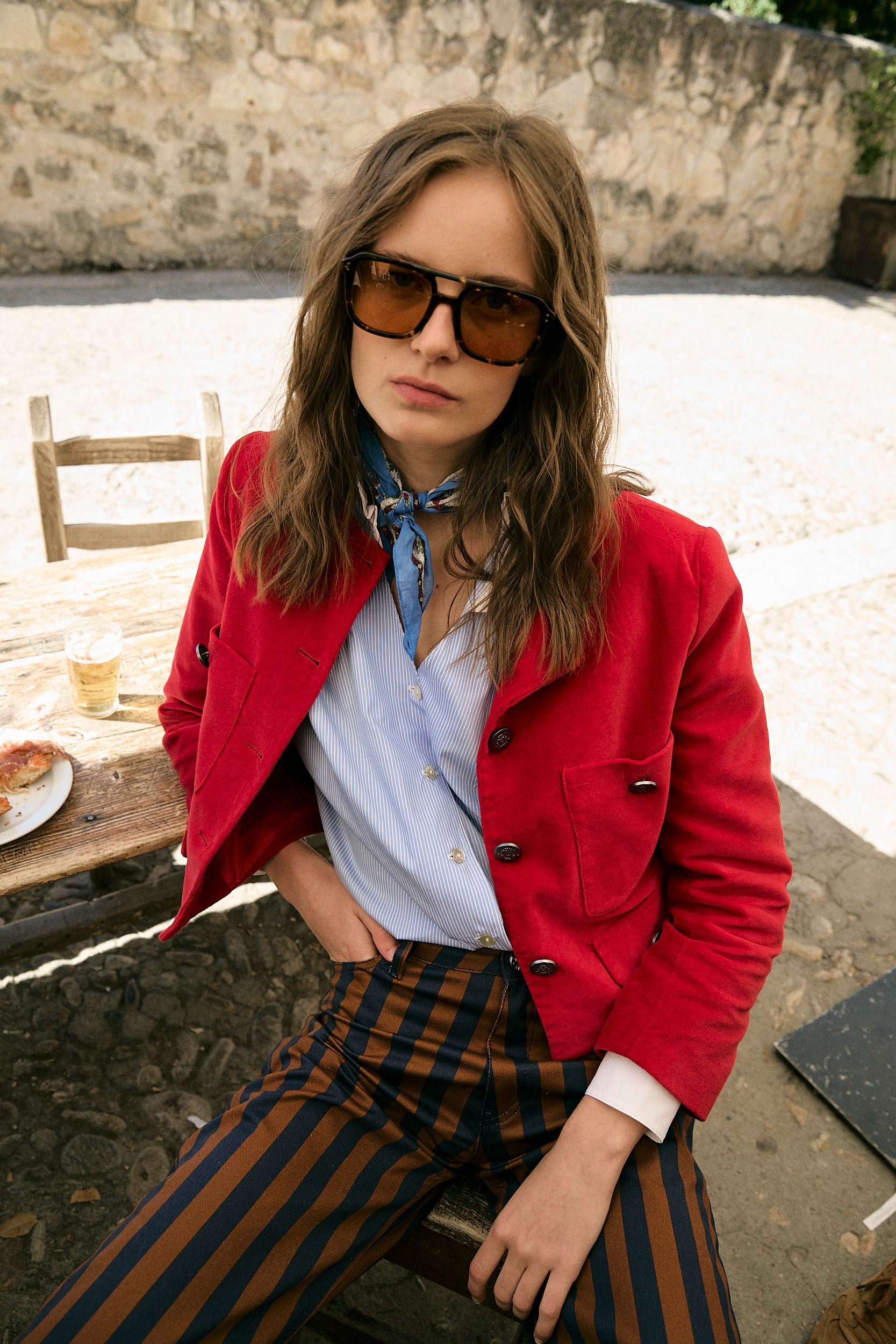 CHAQUETA AINA VELVET ROJO