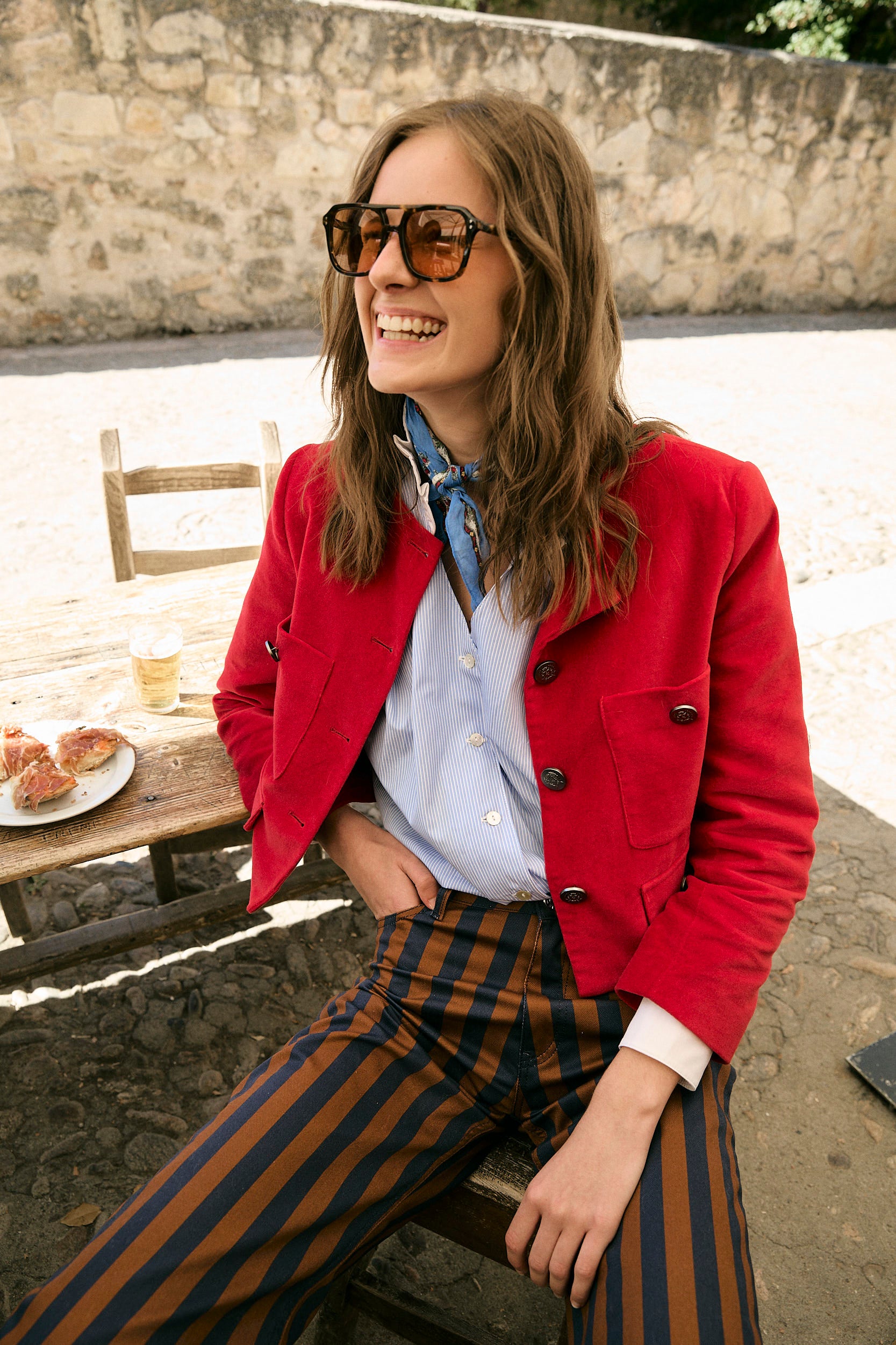 CHAQUETA AINA VELVET ROJO