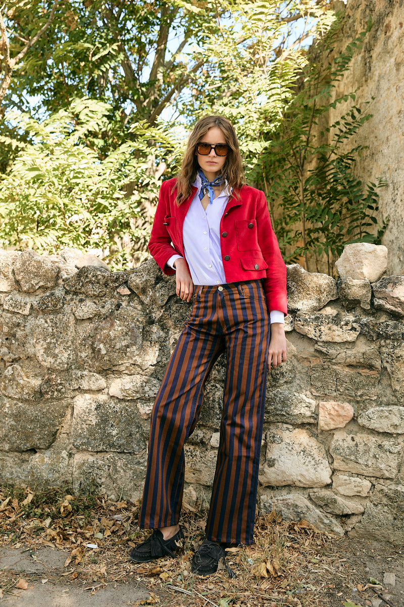 CHAQUETA AINA VELVET ROJO