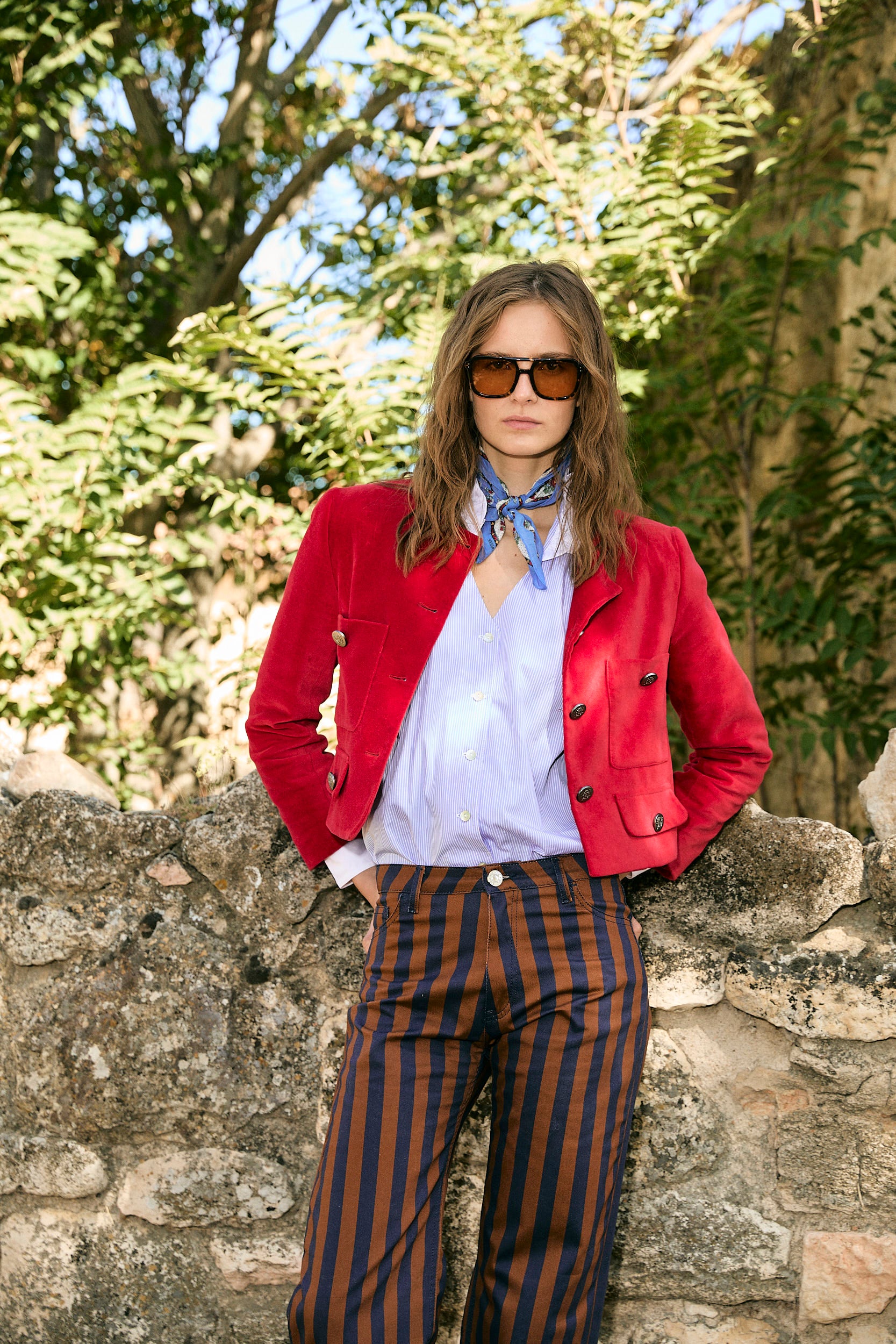 CHAQUETA AINA VELVET ROJO