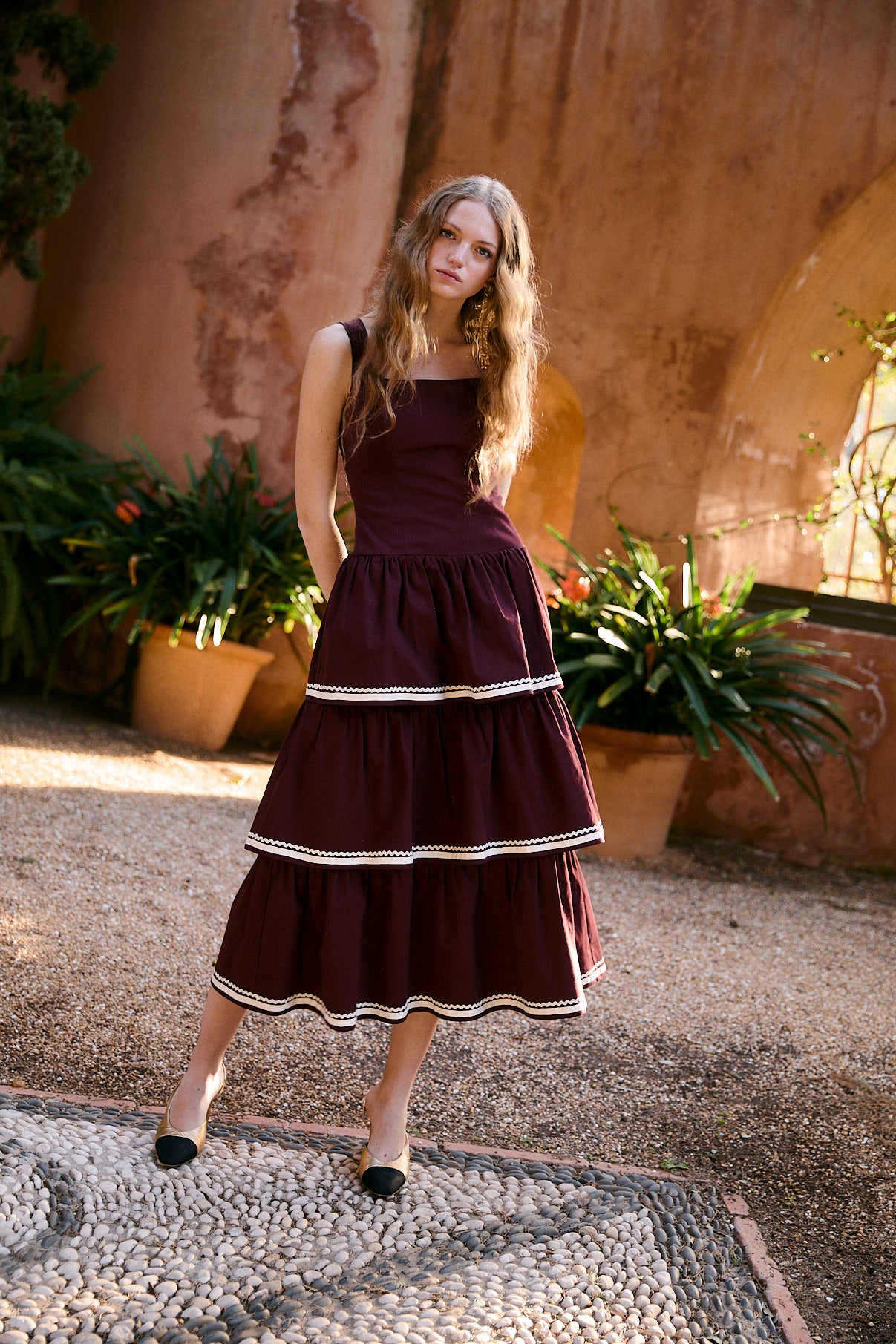 VESTIDO CLO ALGODON BURGUNDY