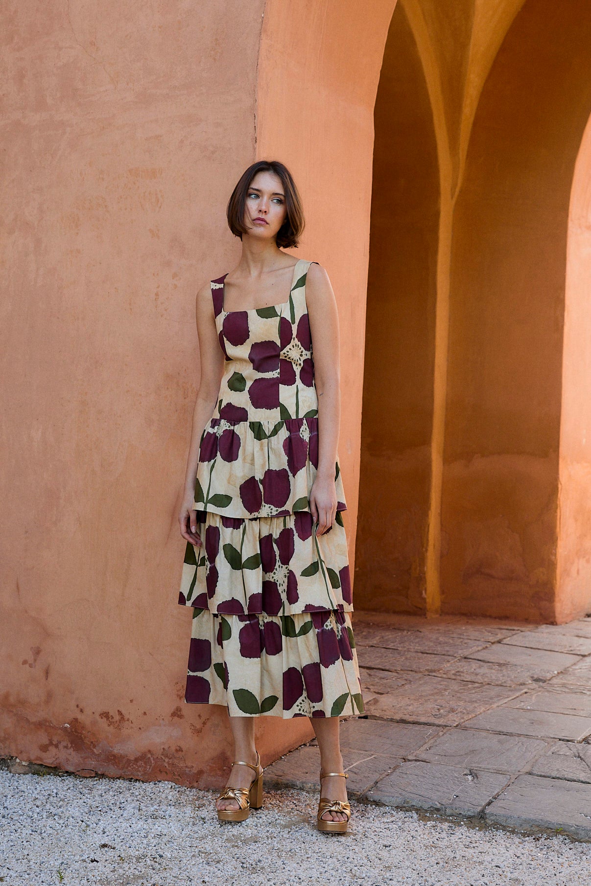 CLO LIRIO BURGUNDY DRESS