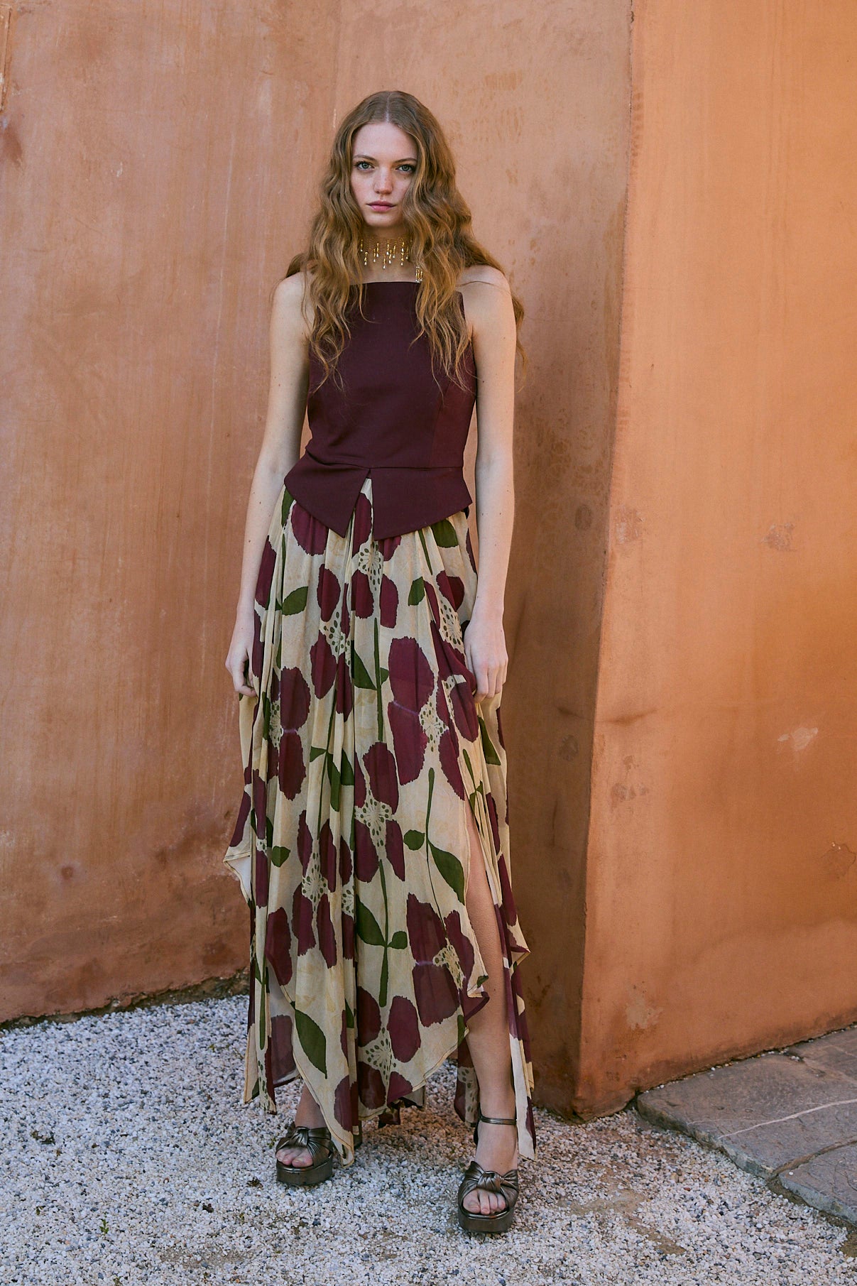 FALDA GIGI LIRIO BURGUNDY