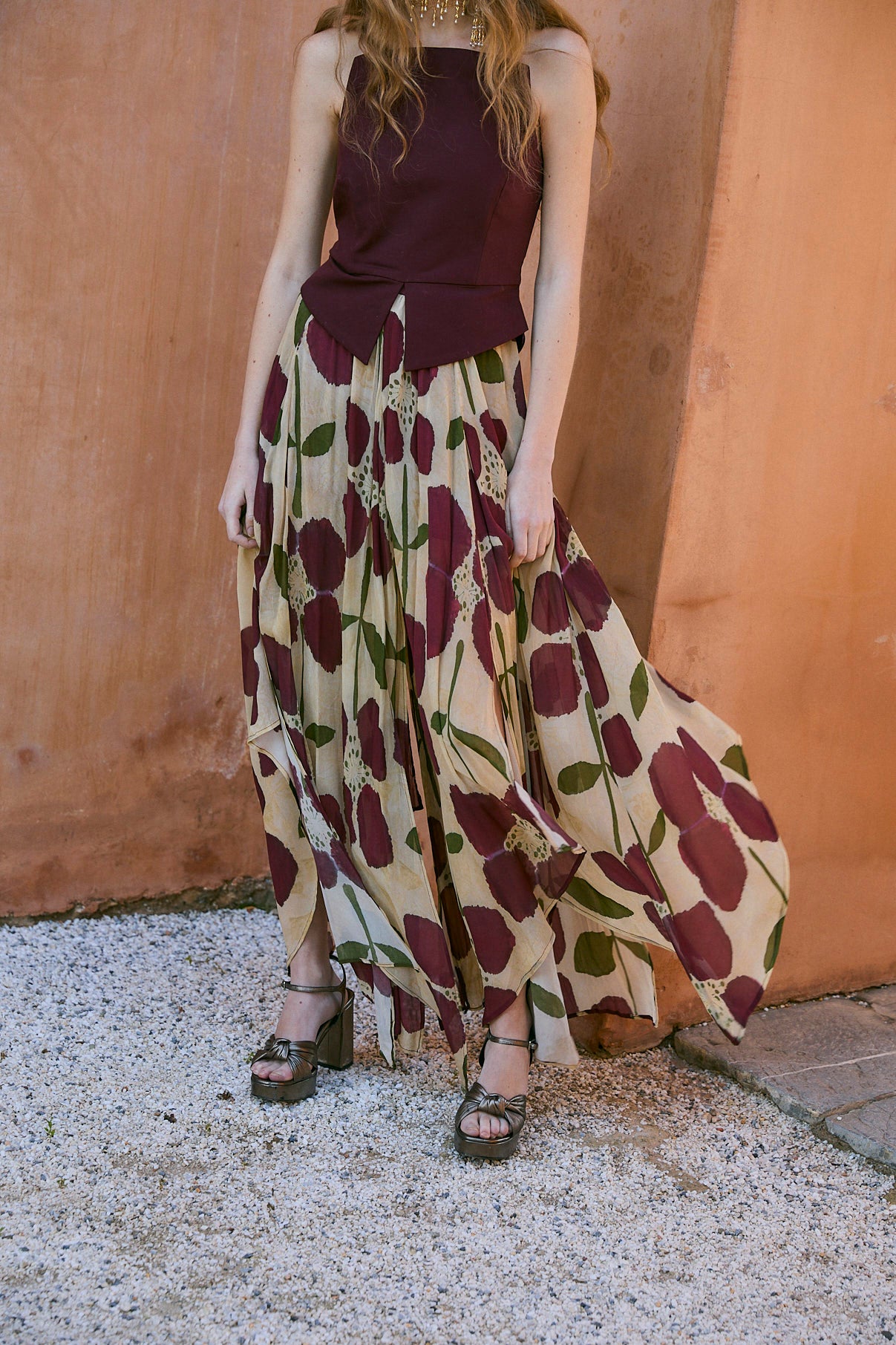 GIGI LIRIO BURGUNDY SKIRT