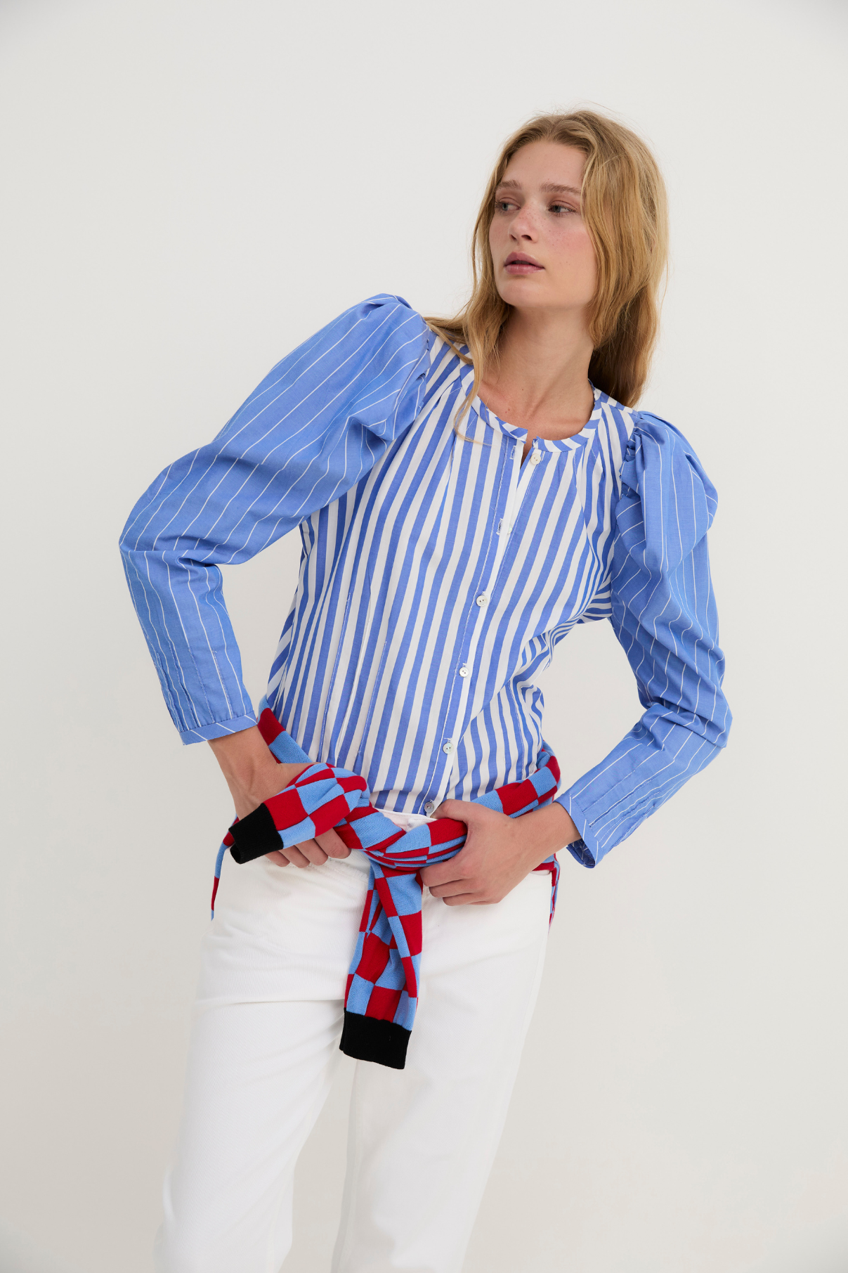 BLOUSE À RAYURES BLEU