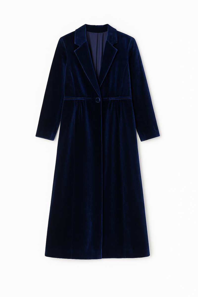 MANTEAU COSIMA VELVET MARINE