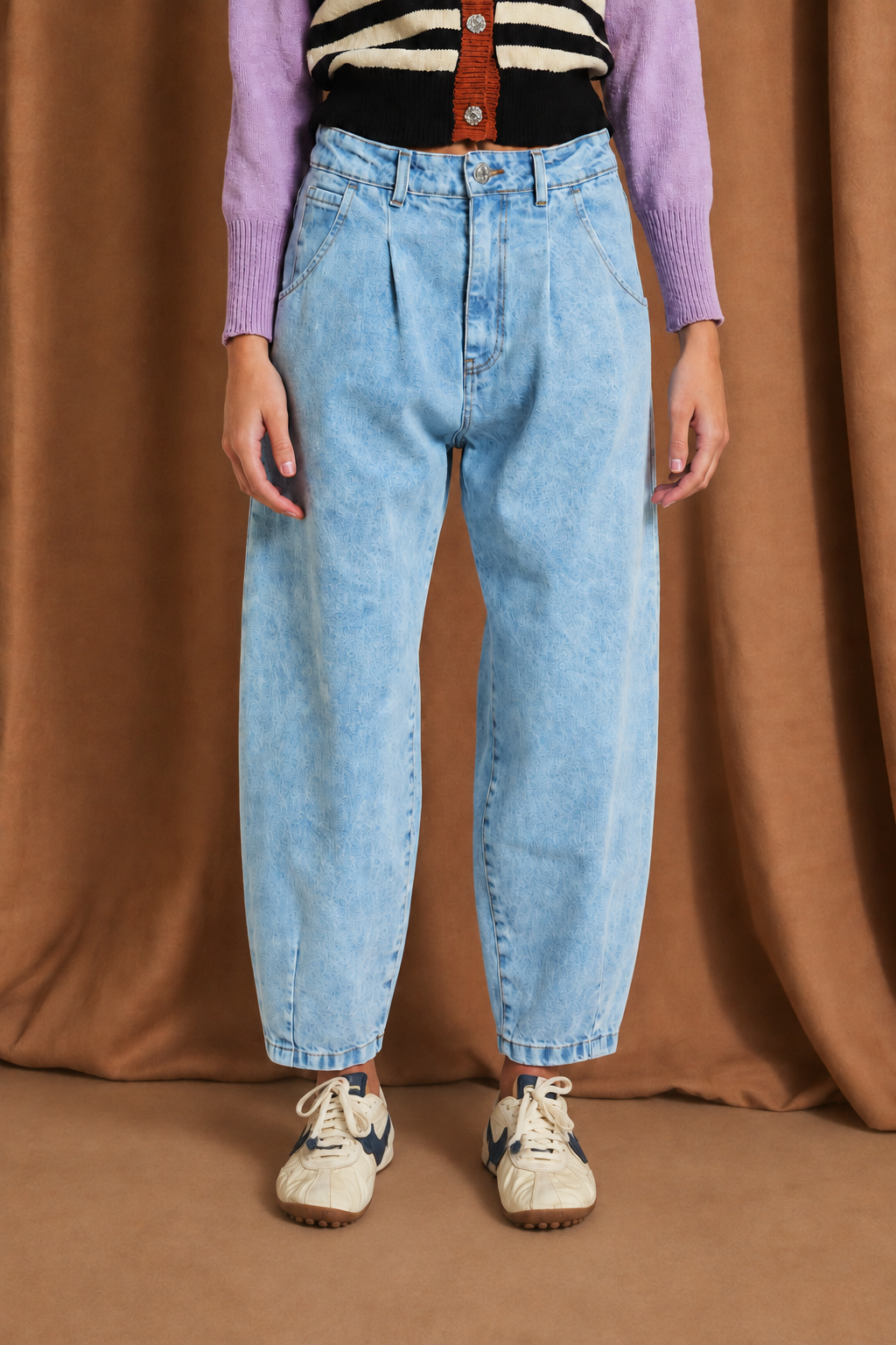 BOYFRIEND BLUE BLEACH JEANS