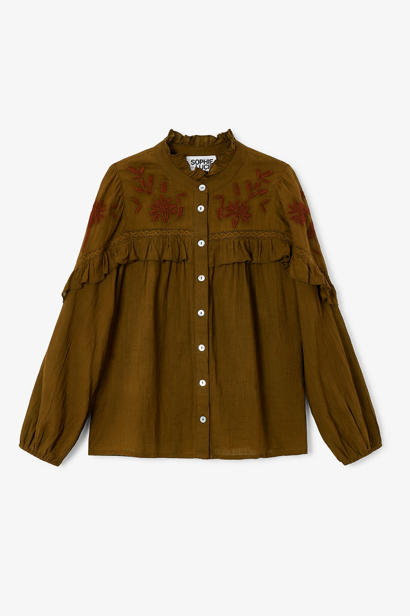 BLUSA TRUJILLO EMBROIDERY KAKI