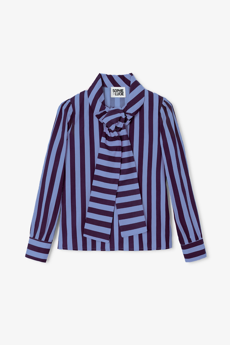 CHEMISIER LAZO RAYÉ BORDEAUX