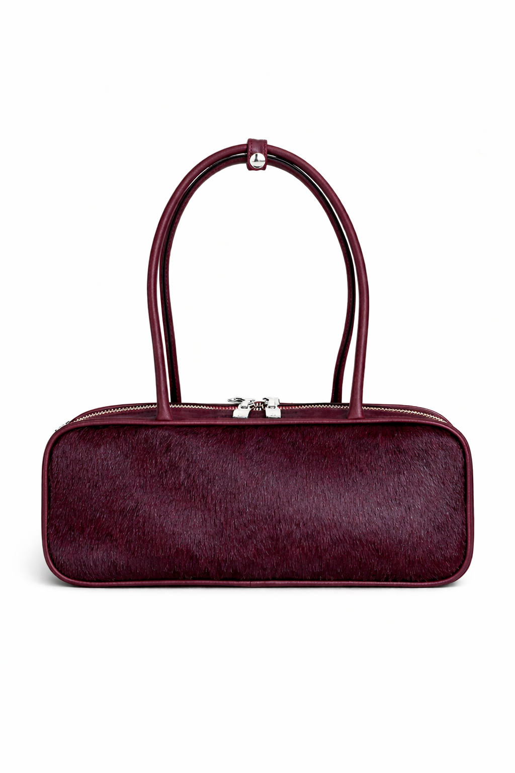 BAGUETTE BURGUNDY LEATHER BAG