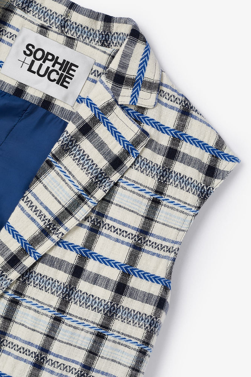 TOTAL LOOK DOGA CHECKERED BLUE