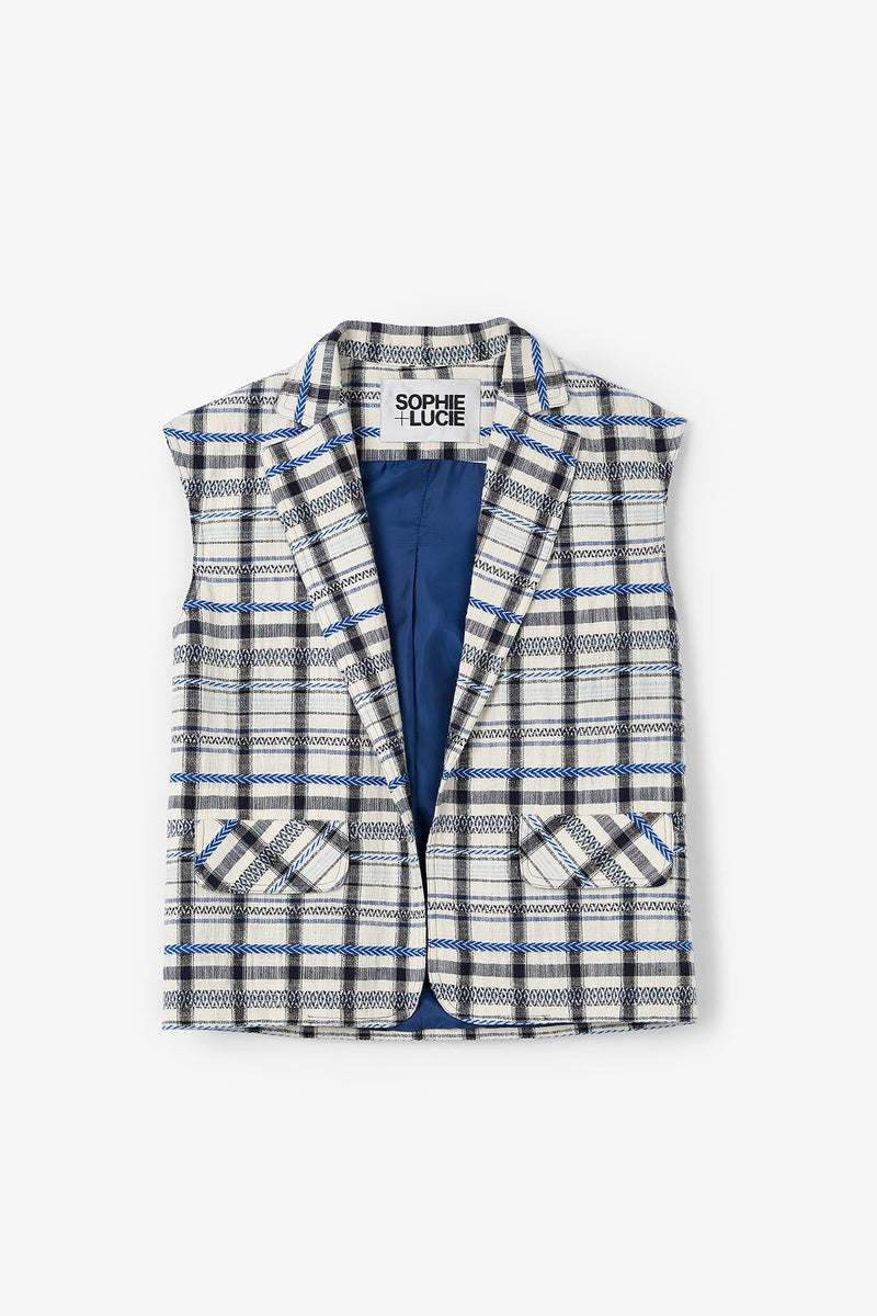 TOTAL LOOK DOGA CHECKERED BLUE