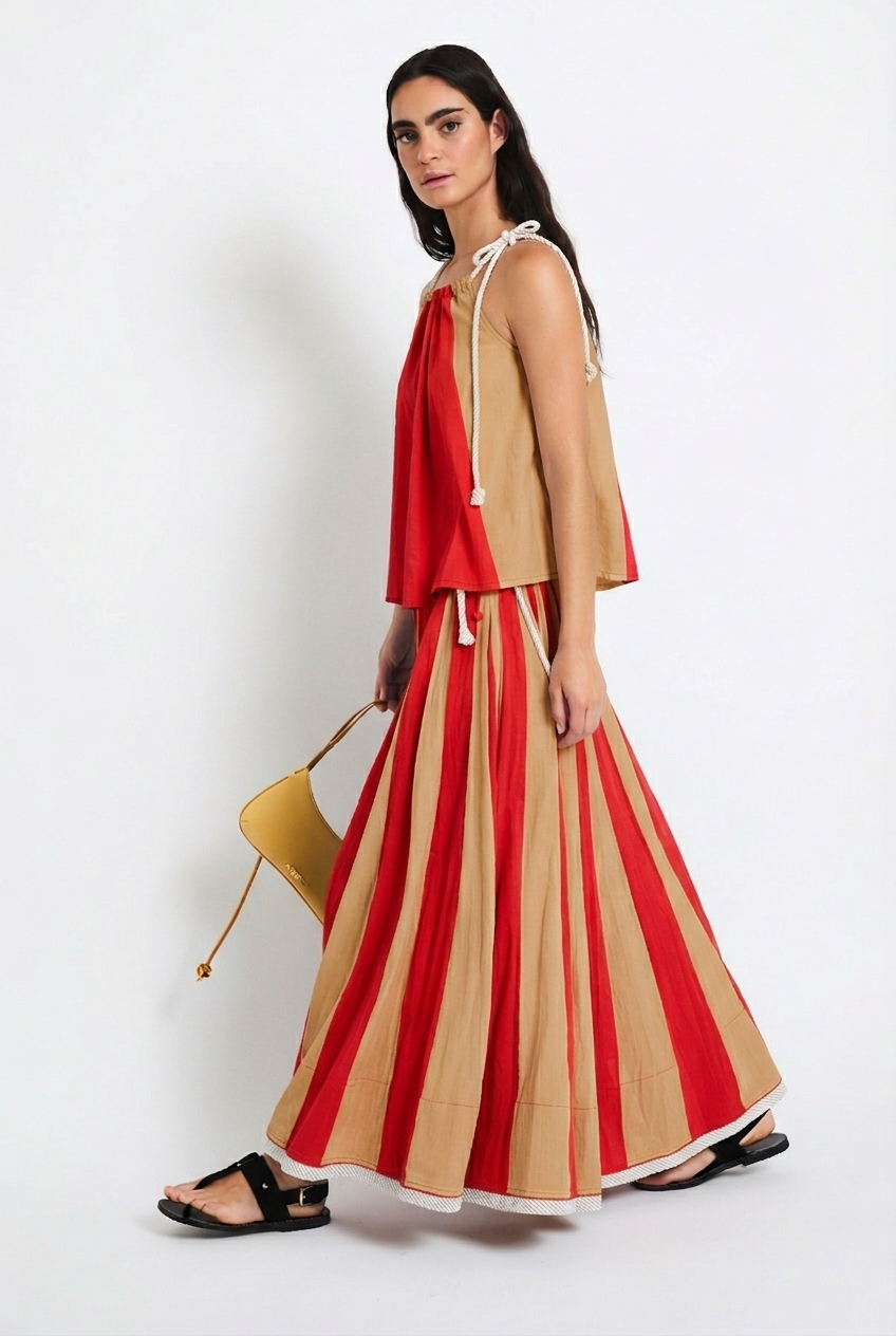 FALDA CIRCO VOILE CAMEL