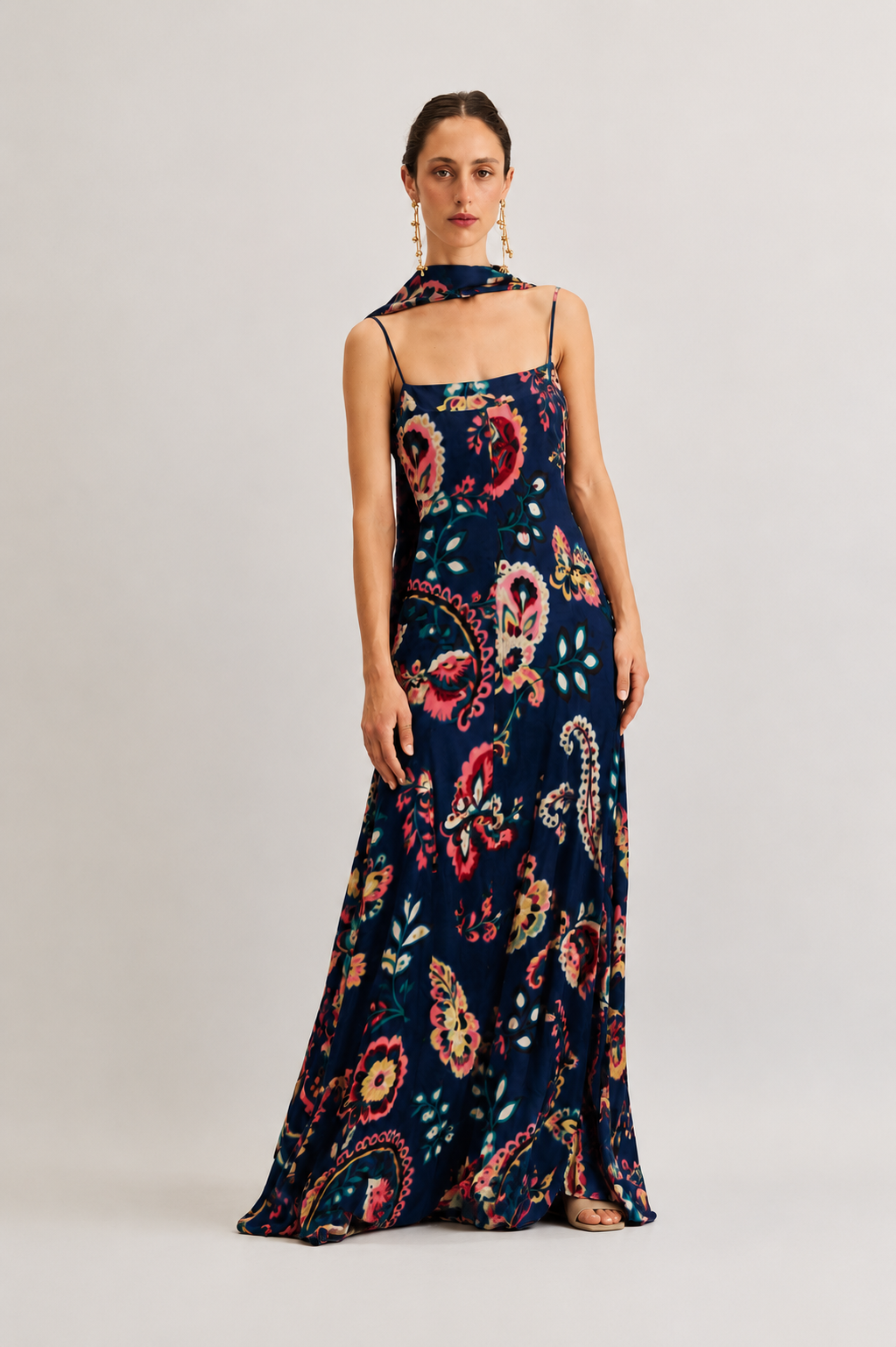 CORINTIA ACUARELA NAVY DRESS