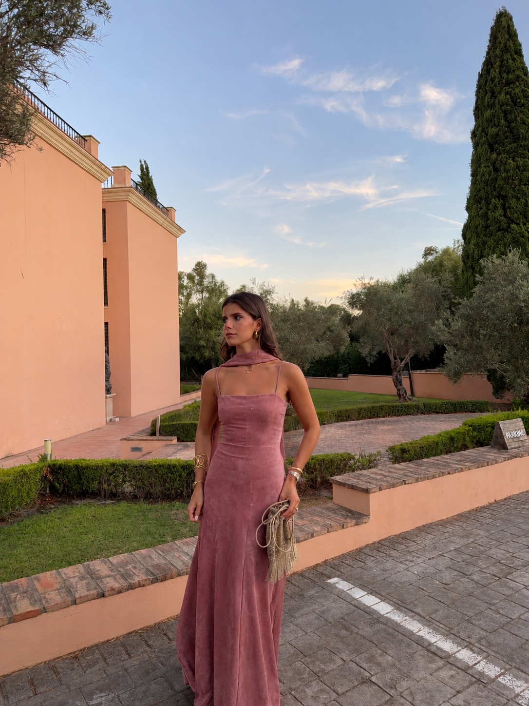 VESTIDO CORINTIA CUPRO BURGUNDY