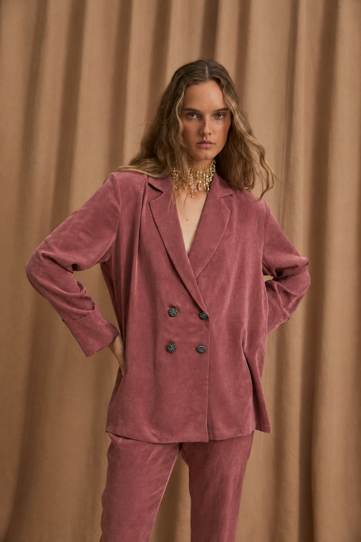 TOTAL LOOK ICON CUPRO BURGUNDY
