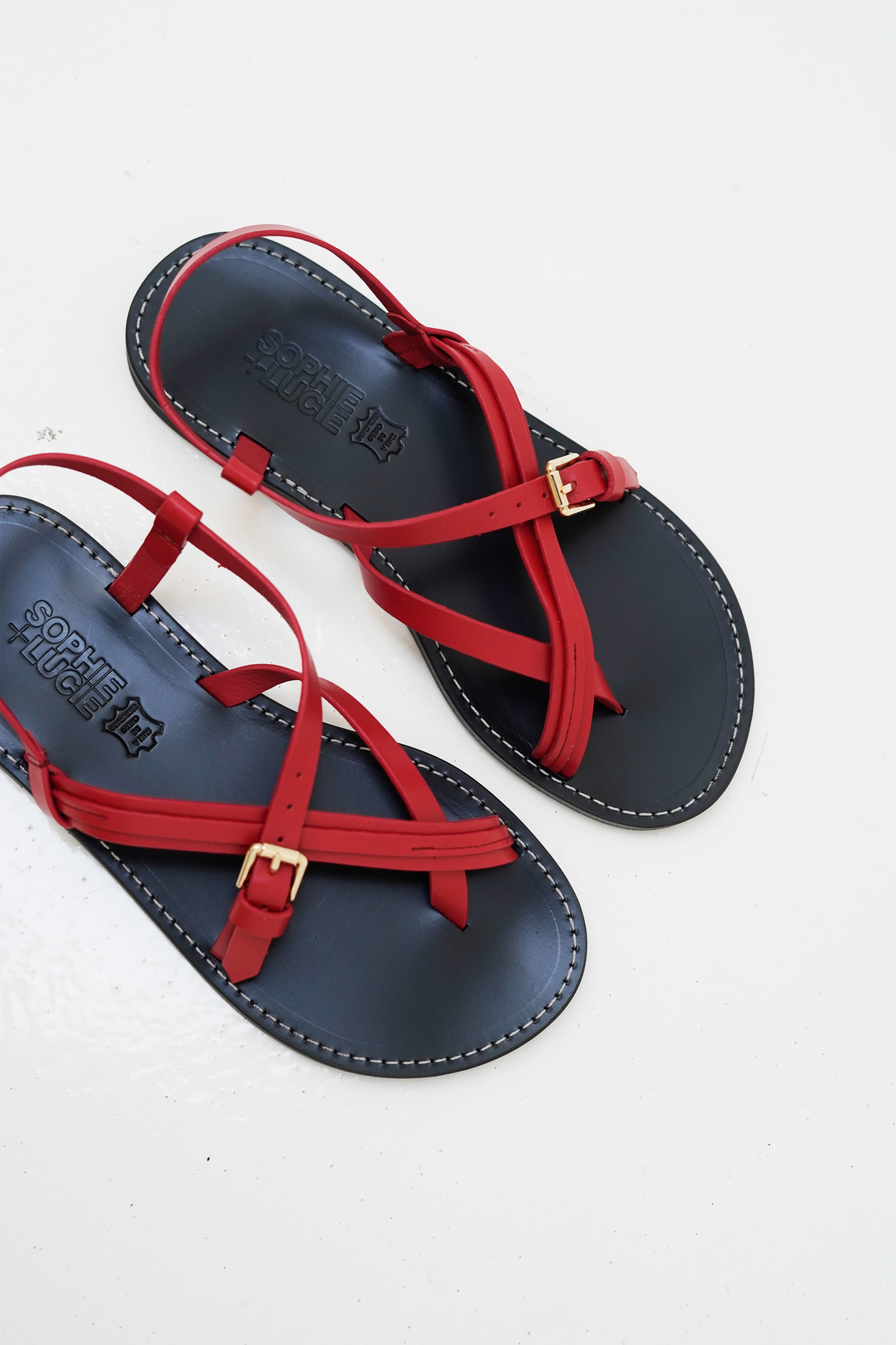 SANDALIA BARBARA PIEL ROJO