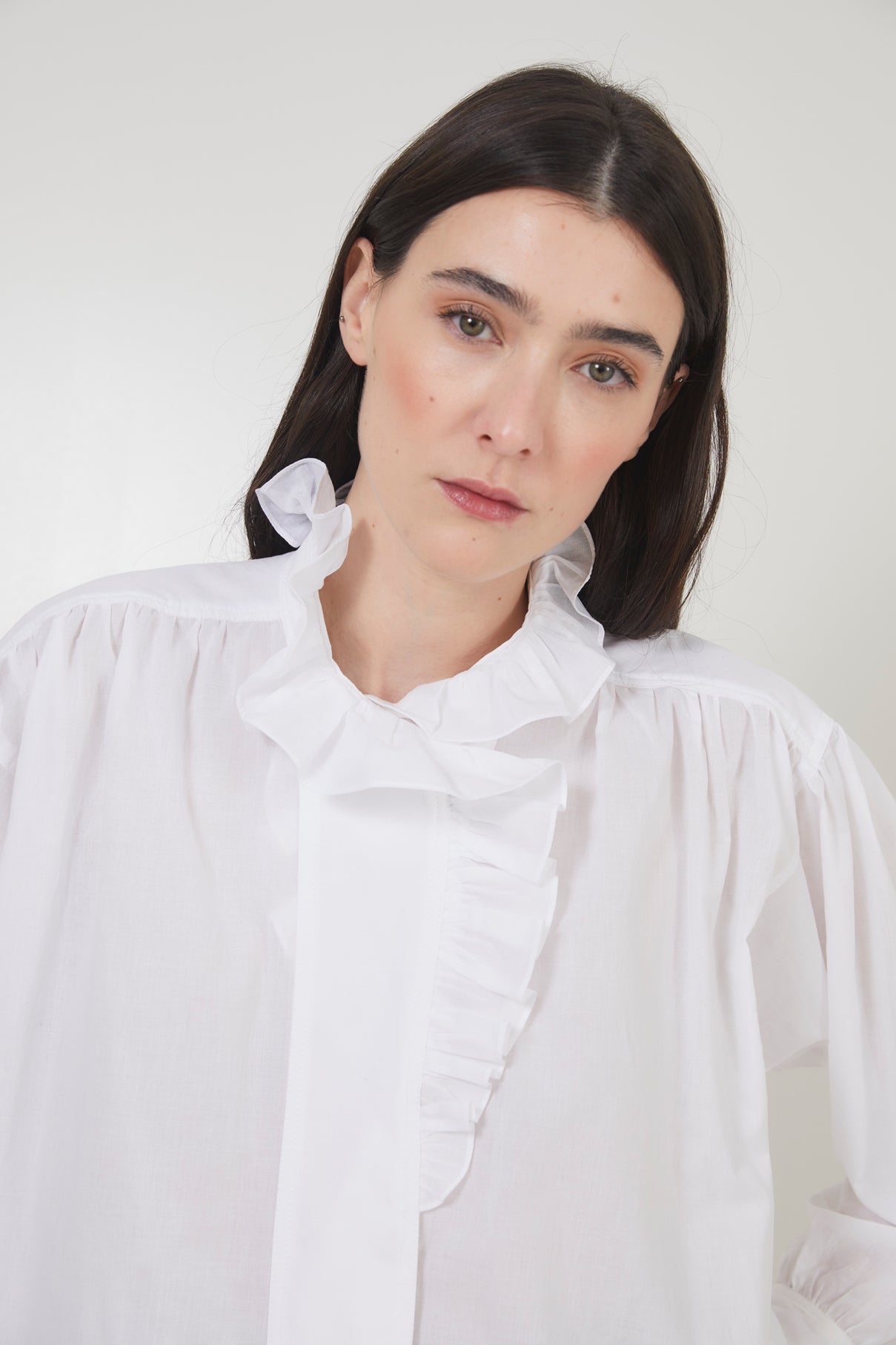 MARIBEL VOILE WHITE BLOUSE