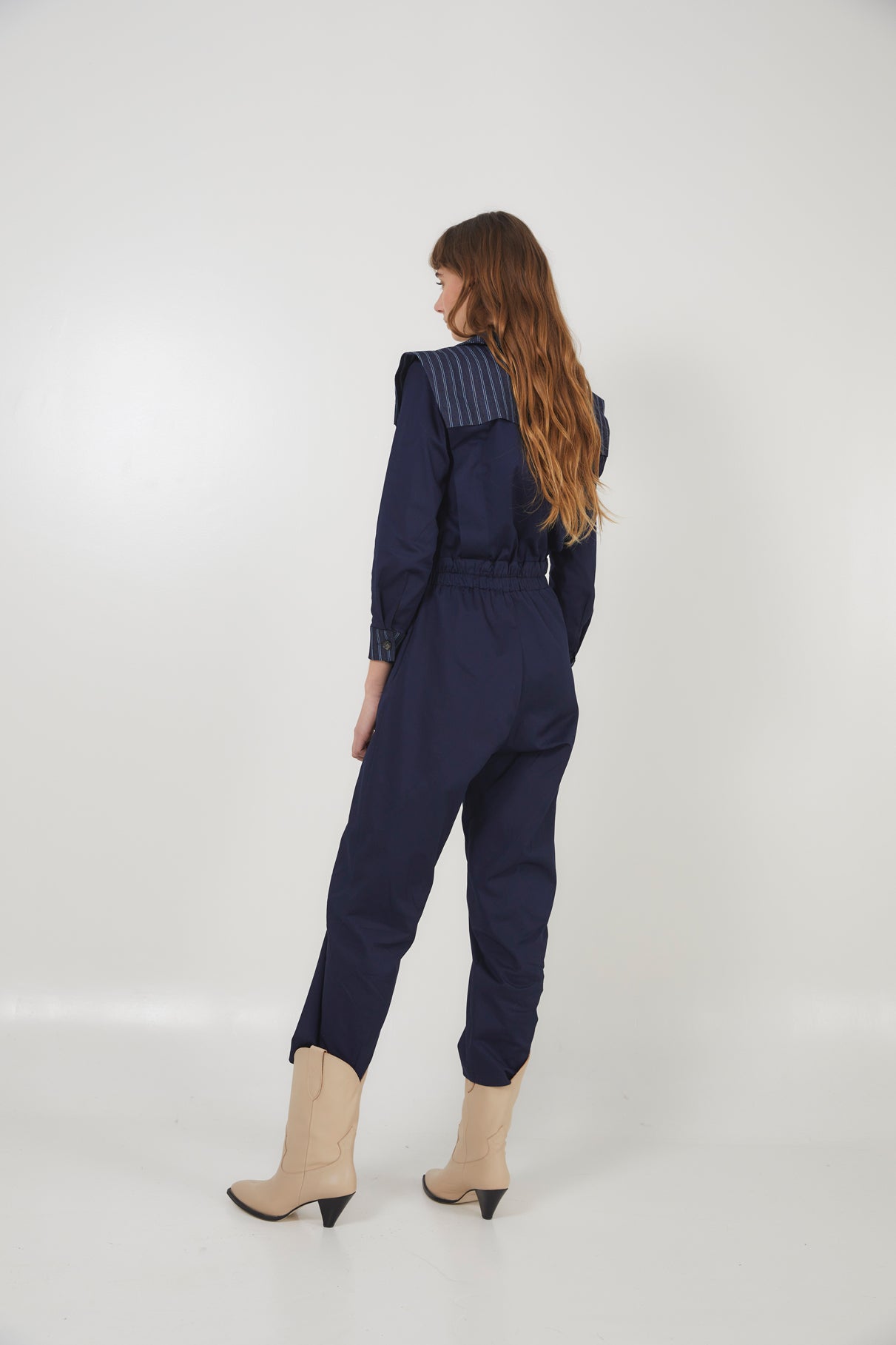 FONTI DENIM STRIPE BLUE JUMPSUIT
