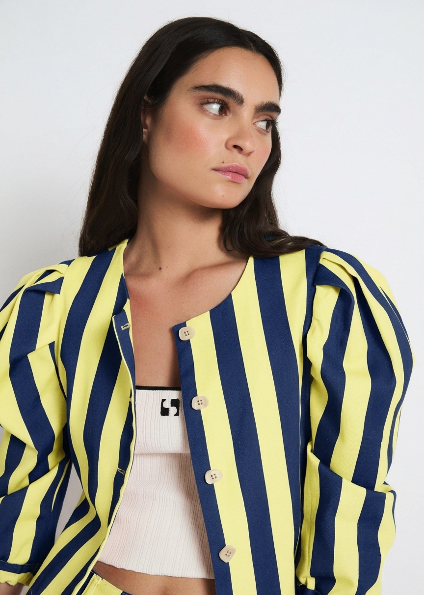 CHAQUETA FAROL BARRAS AZUL