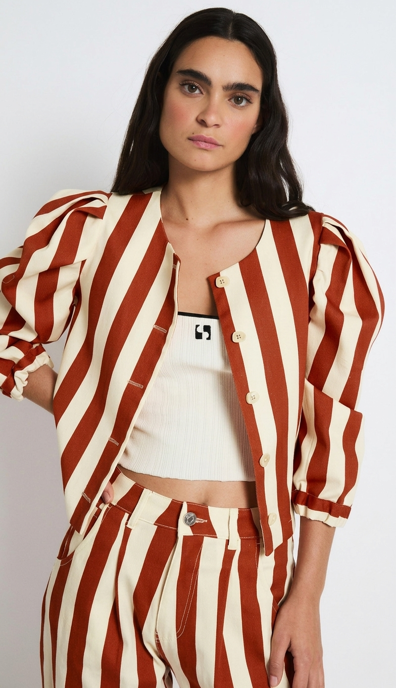 CHAQUETA FAROL BARRAS TEJA