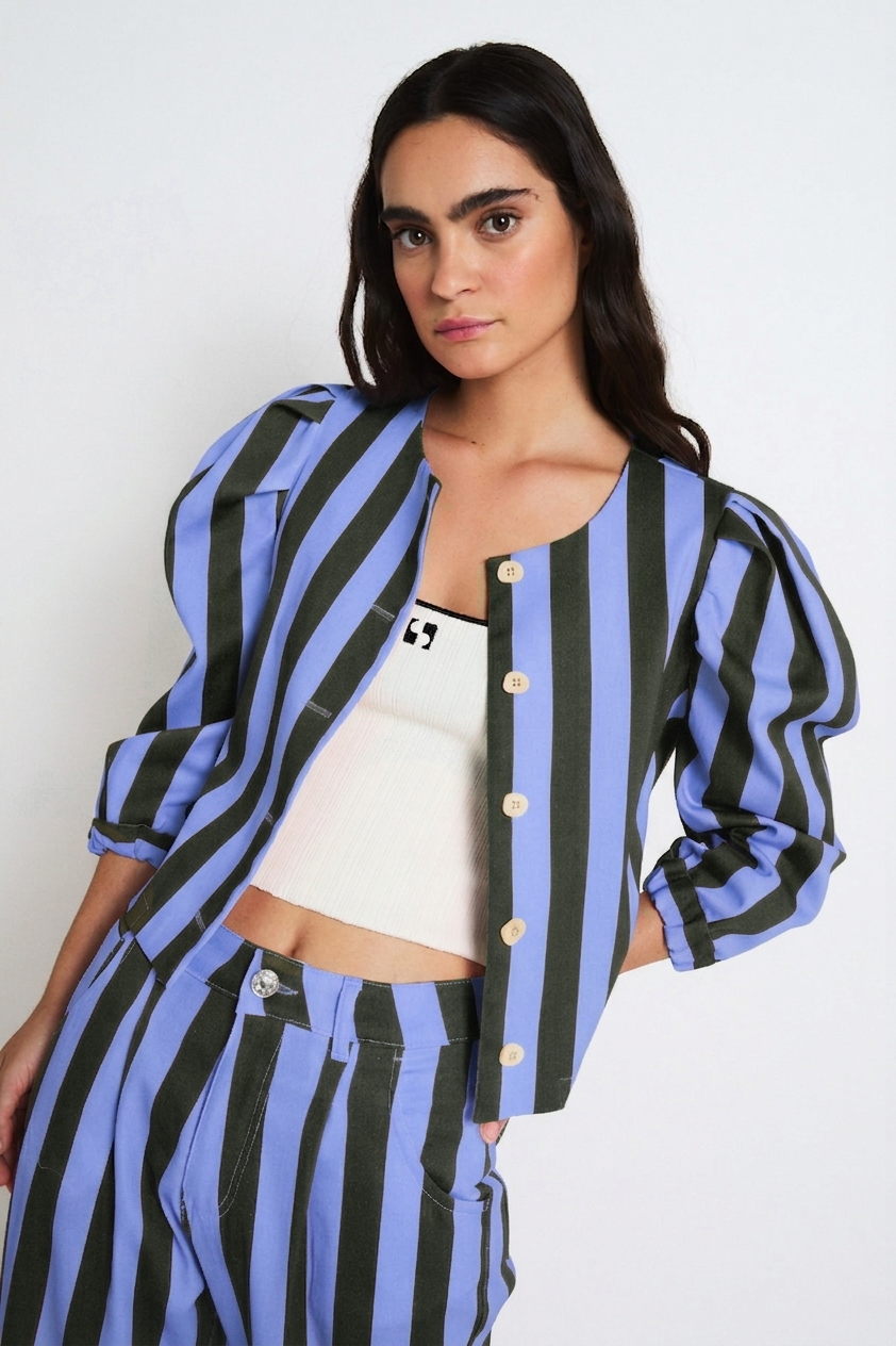 CHAQUETA FAROL BARRAS VERDE