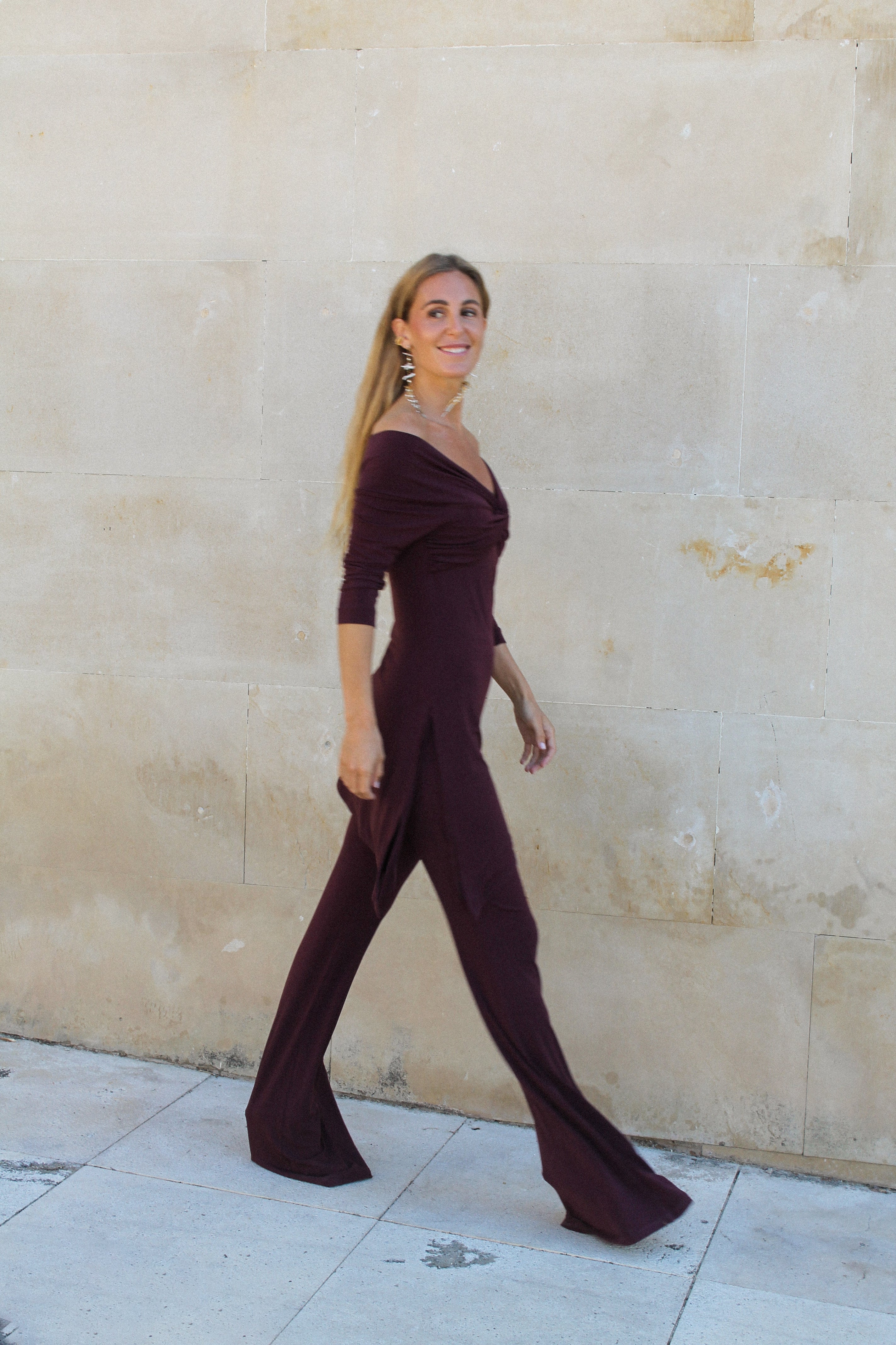 NUDO KNITTED BURGUNDY TUNIC