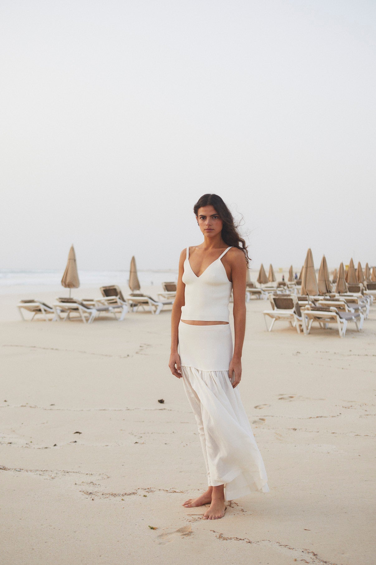 LUCIA KNITTED ECRU TOP