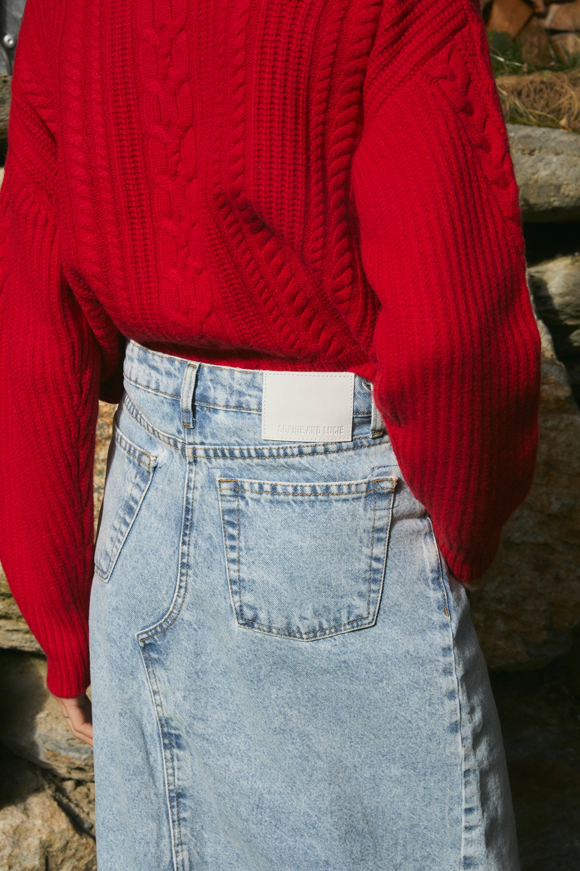 DENIM BLEACHED SKIRT