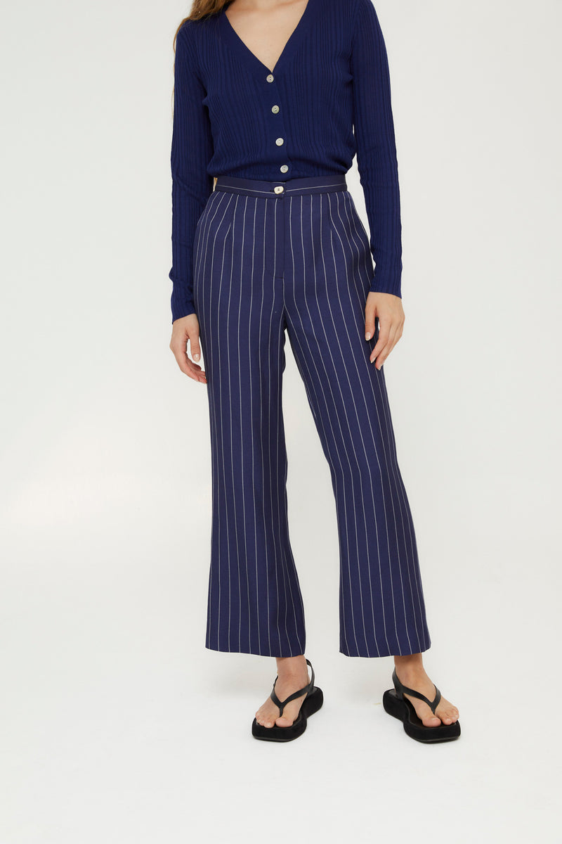 EIGHTY CROP DIPLOMATIC BLUE TROUSERS