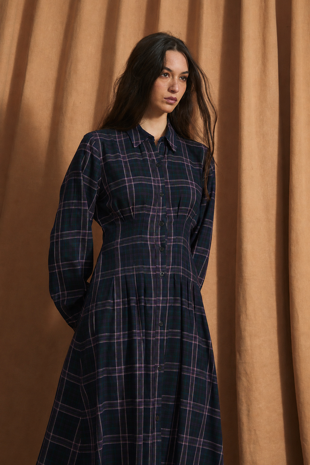 VESTIDO CUCA TARTAN AZUL