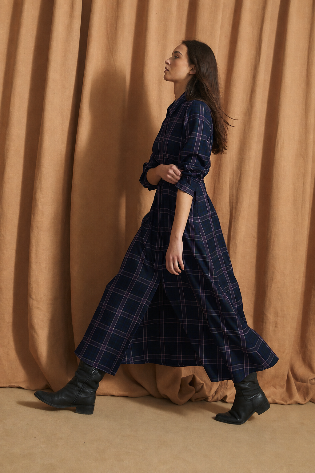 VESTIDO CUCA TARTAN AZUL