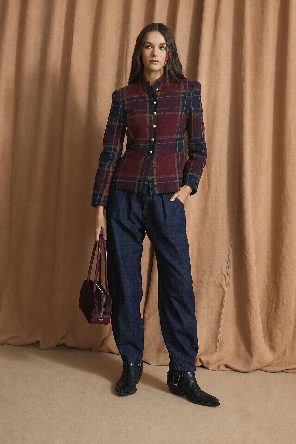 CHAQUETA HARVARD MARGARET BURGUNDY