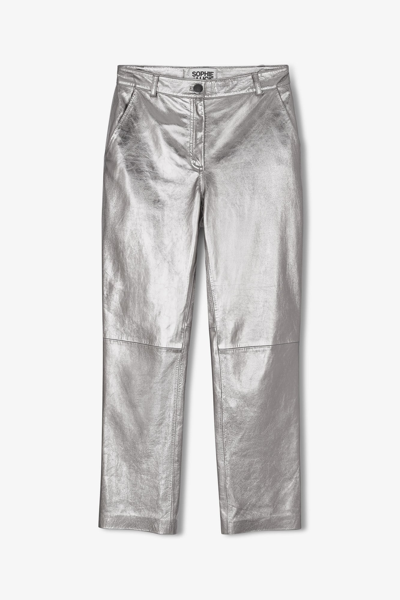 PETE LEATHER SILVER TROUSERS