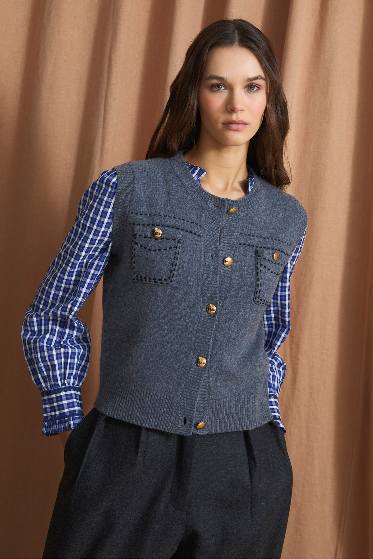 CHALECO BOSTON PUNTO GRIS