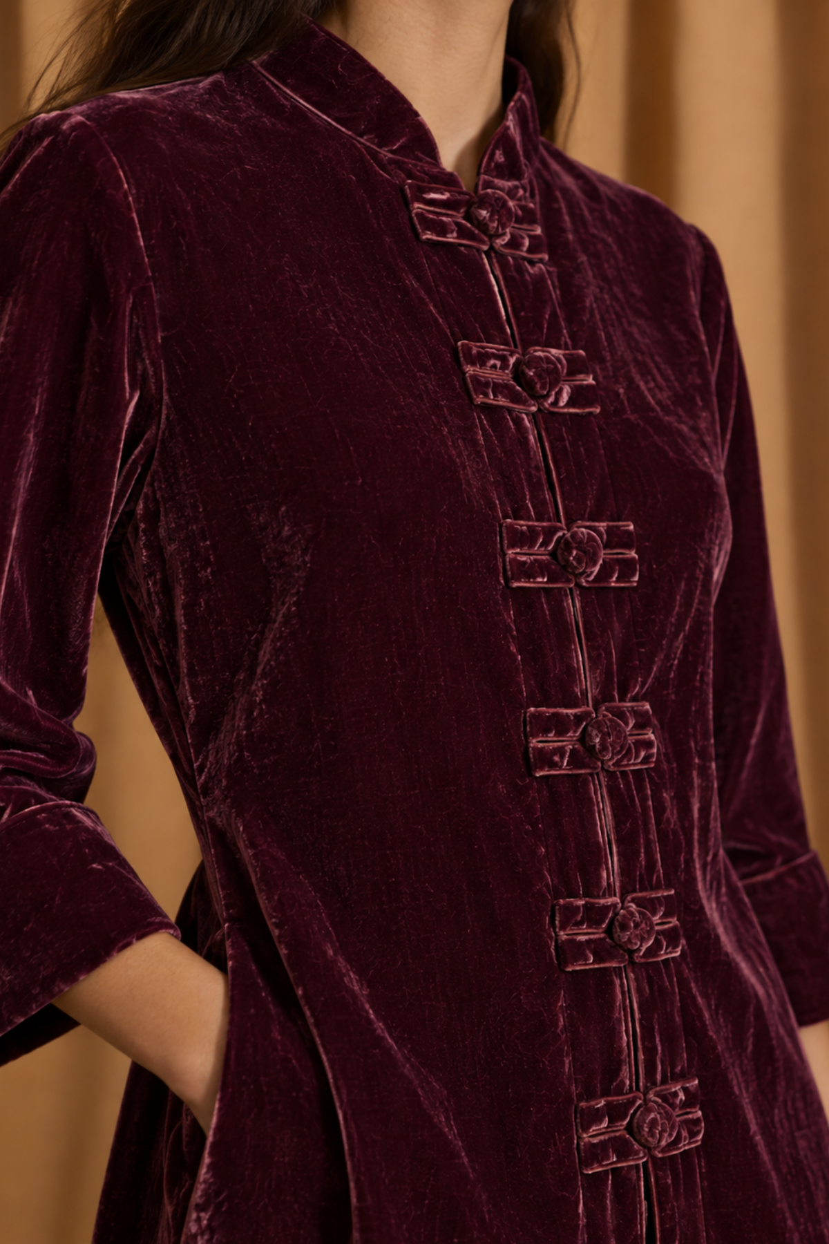 JAPON VELVET BURGUNDY COAT