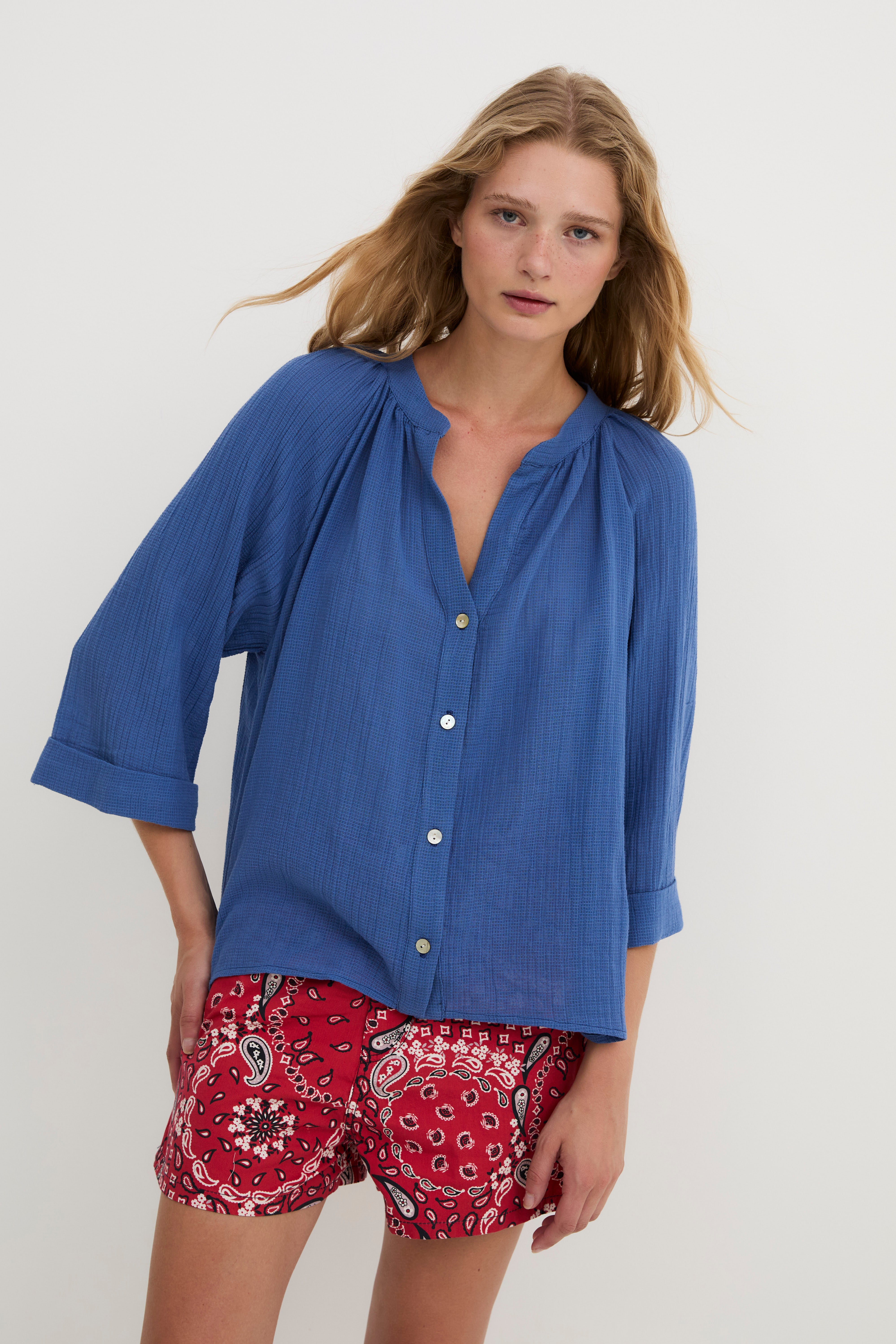 BLUSA MOLLI ARRUGUILLA AZUL