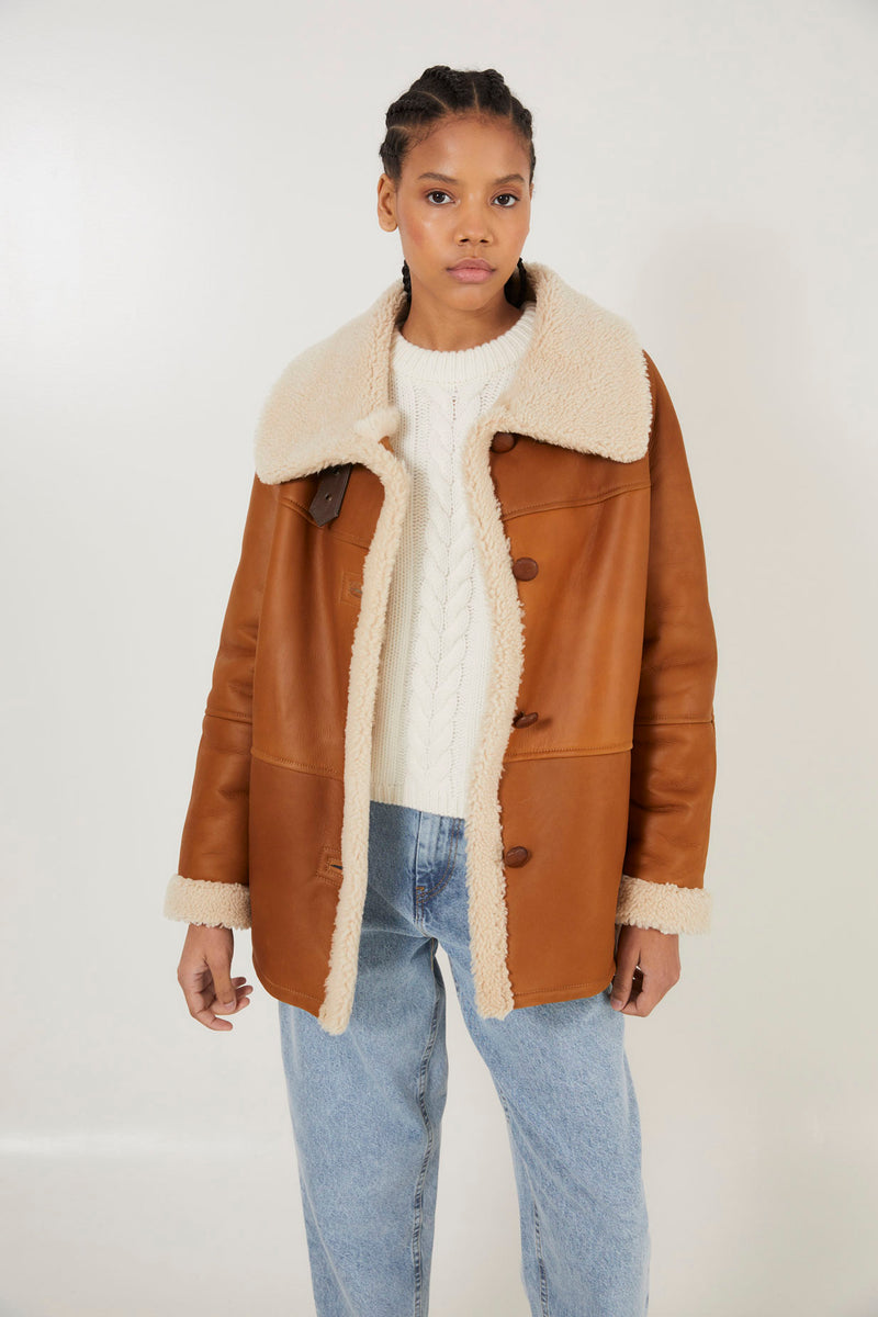 MANTEAU DE FOURRURE ALASKA CAMEL